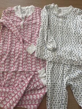 Roberta Roller Rabbit Pink Elephant & White Star Kids Pajama Set